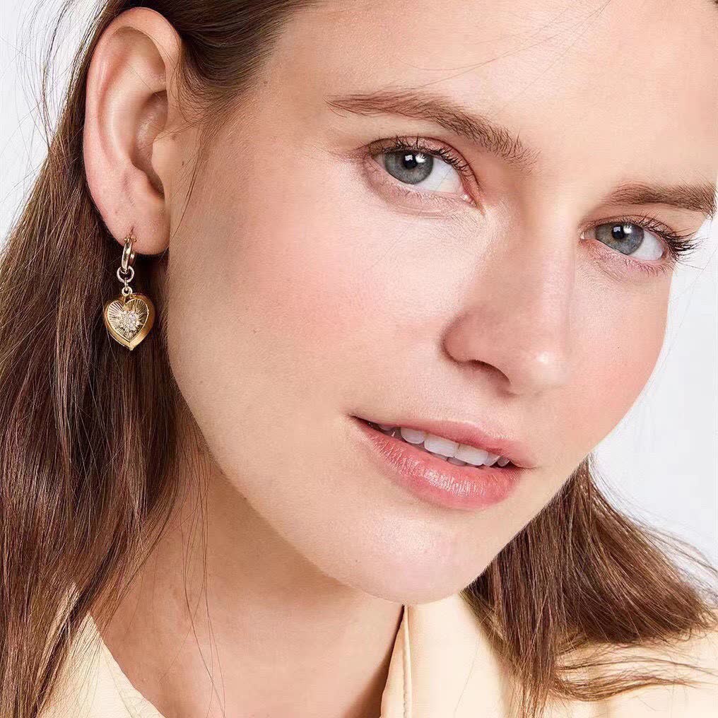 Bottega Veneta Gold Heart Earrings